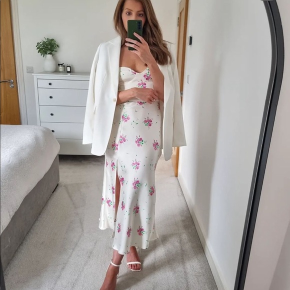 ZARA SATIN EFFECT PRINT DRESS - Picture 9 of 14